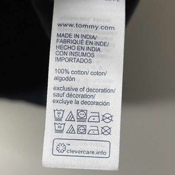 TOMMY HILFIGER Shirt Mens Medium M Black Graphic Logo Spellout Short Sleeve - Picture 7 of 8